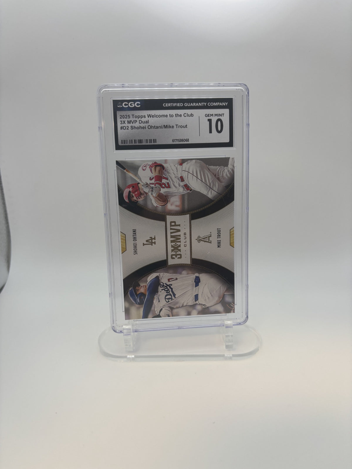 2025 Topps Welcome to the Club 3X MVP Dual Shohei Ohtani Mike Trout CGC 10