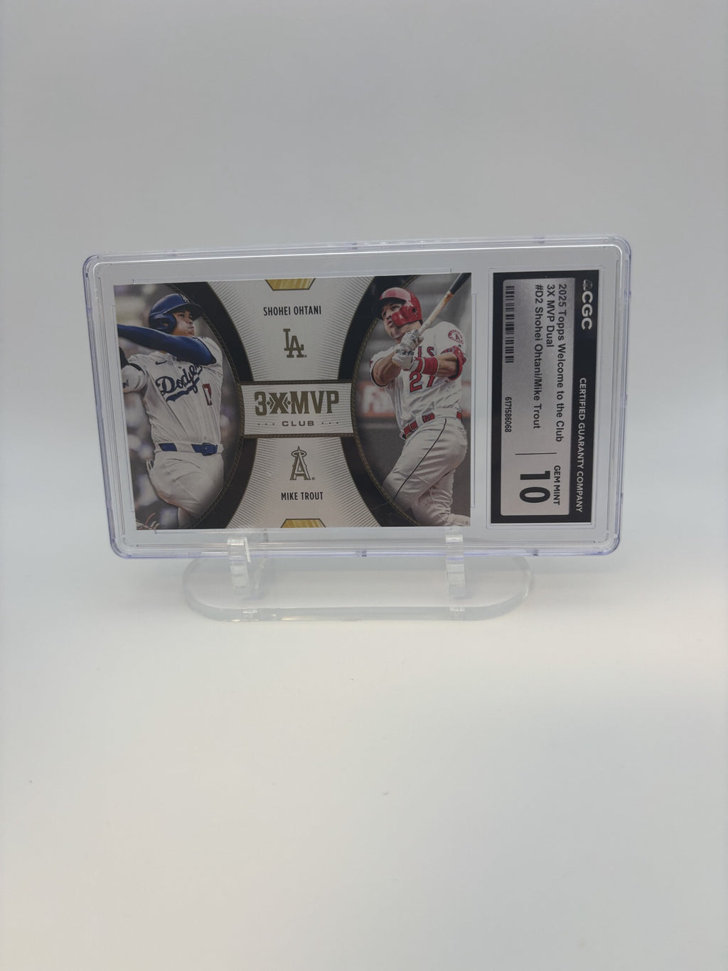 2025 Topps Welcome to the Club 3X MVP Dual Shohei Ohtani Mike Trout CGC 10