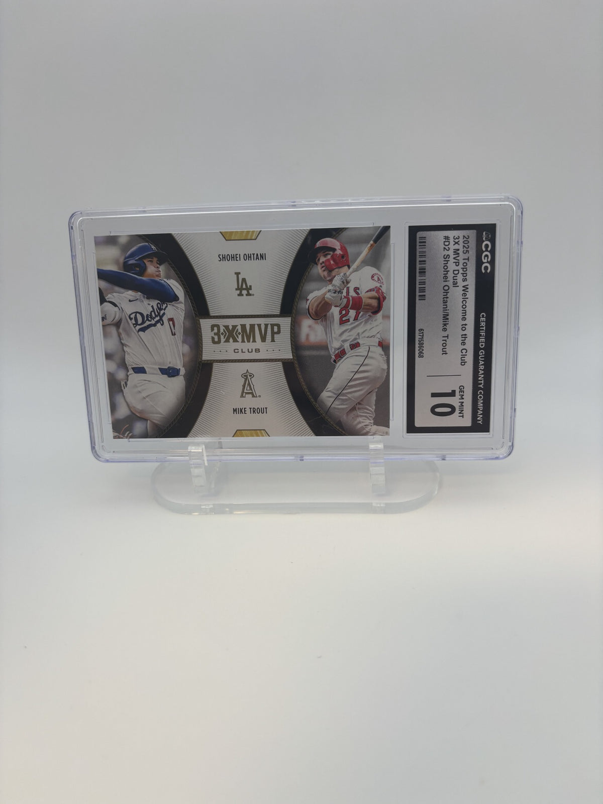 2025 Topps Welcome to the Club 3X MVP Dual Shohei Ohtani Mike Trout CGC 10