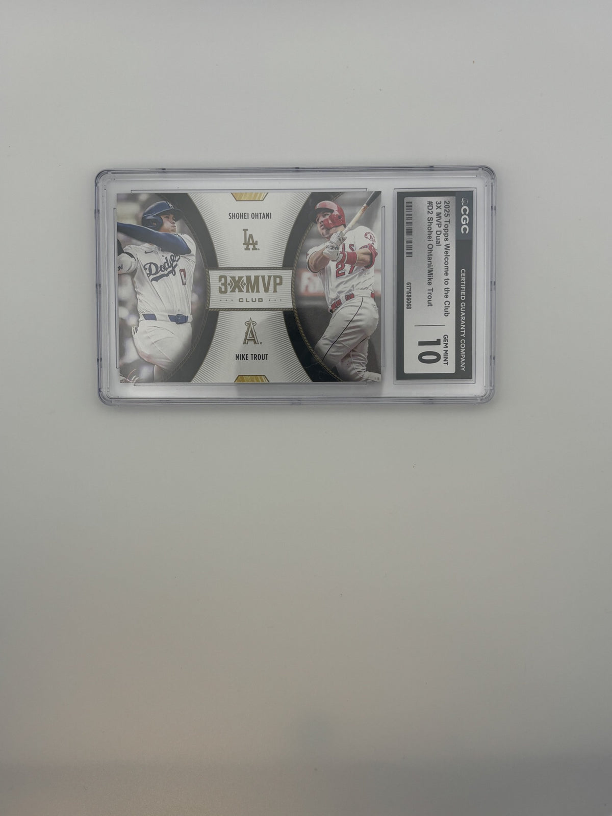 2025 Topps Welcome to the Club 3X MVP Dual Shohei Ohtani Mike Trout CGC 10