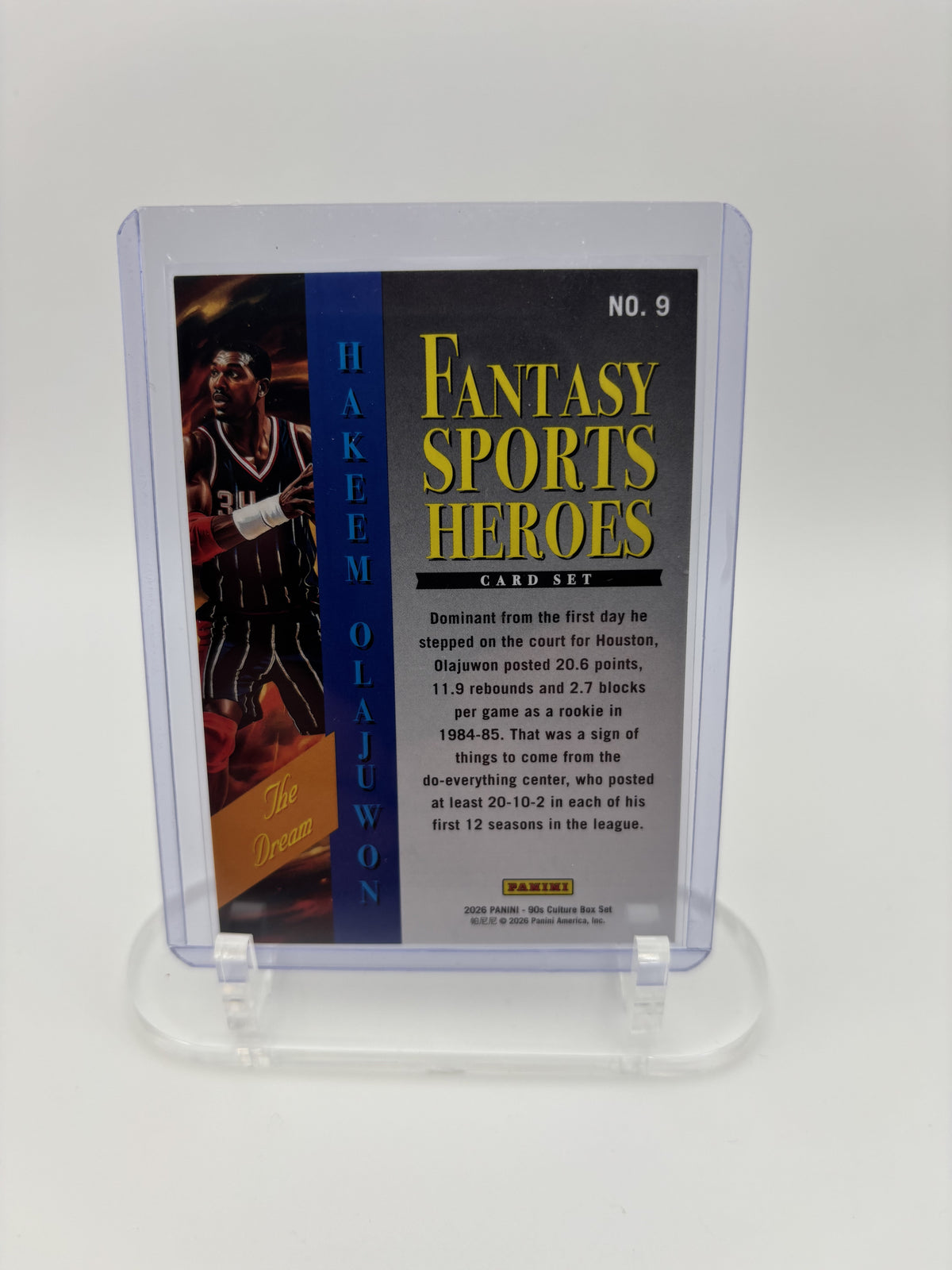 2026 Panini Decades '90s Hakeem Olajuwon Fantasy Sports Heroes #9 Case Hit SSP